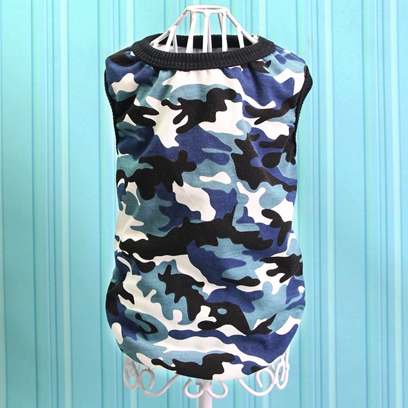 Футболка для собак и кошек одежда жилеты хлопковая щенка камуфляж четыре цвета