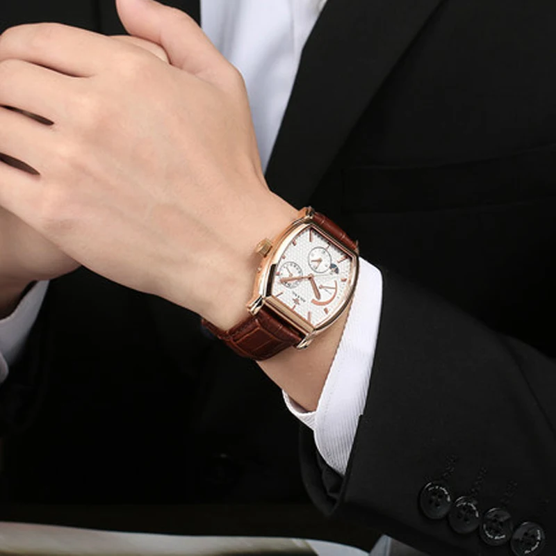 Роскошные Брендовые мужские полностью стальные часы автоматические