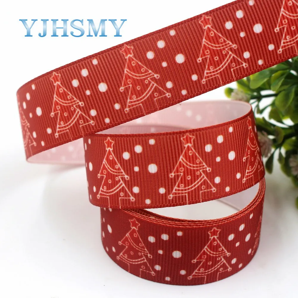 YJHSMY I-19713-7 22 мм 10 ярдов Рождественская серия мультфильм grosgrain ленты лук колпачок
