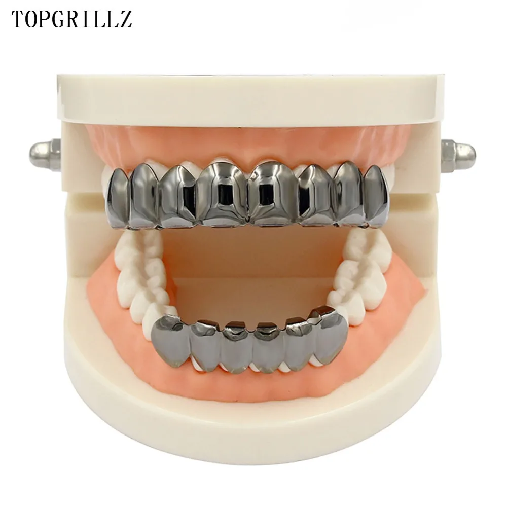 Jinao 8 зубов розовое золото посадка верхней и нижней Grillz Bling зубастого рта, шапки в стиле хип-хоп Grillz GOLD зубы грили для подарка