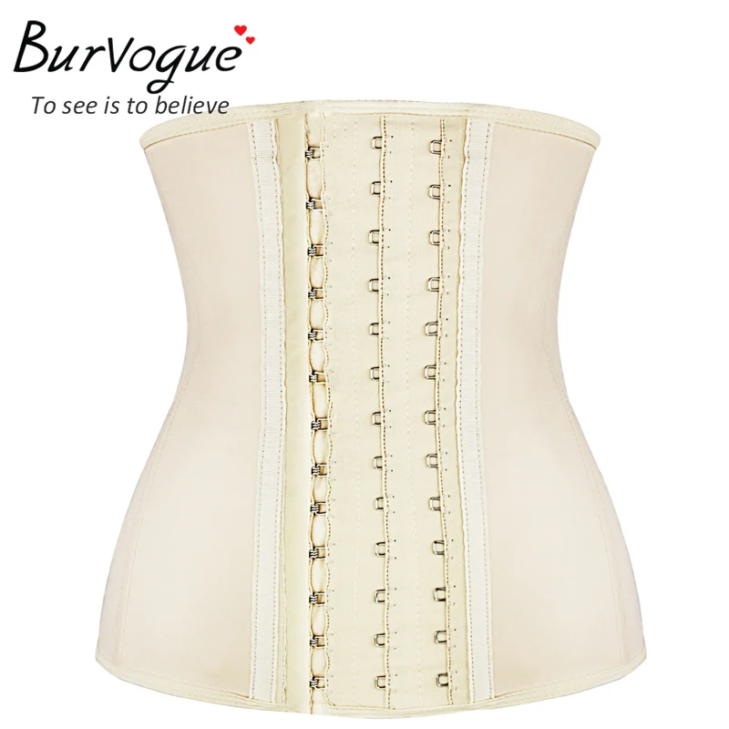 Женский корсет Burvogue черный и бюстье из латекса для похудения 25 стальных