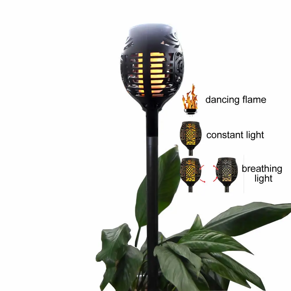 1 шт. Солнечная лампа 96 светодиодов газон танцы пламя фонарь радар 3 режима работы