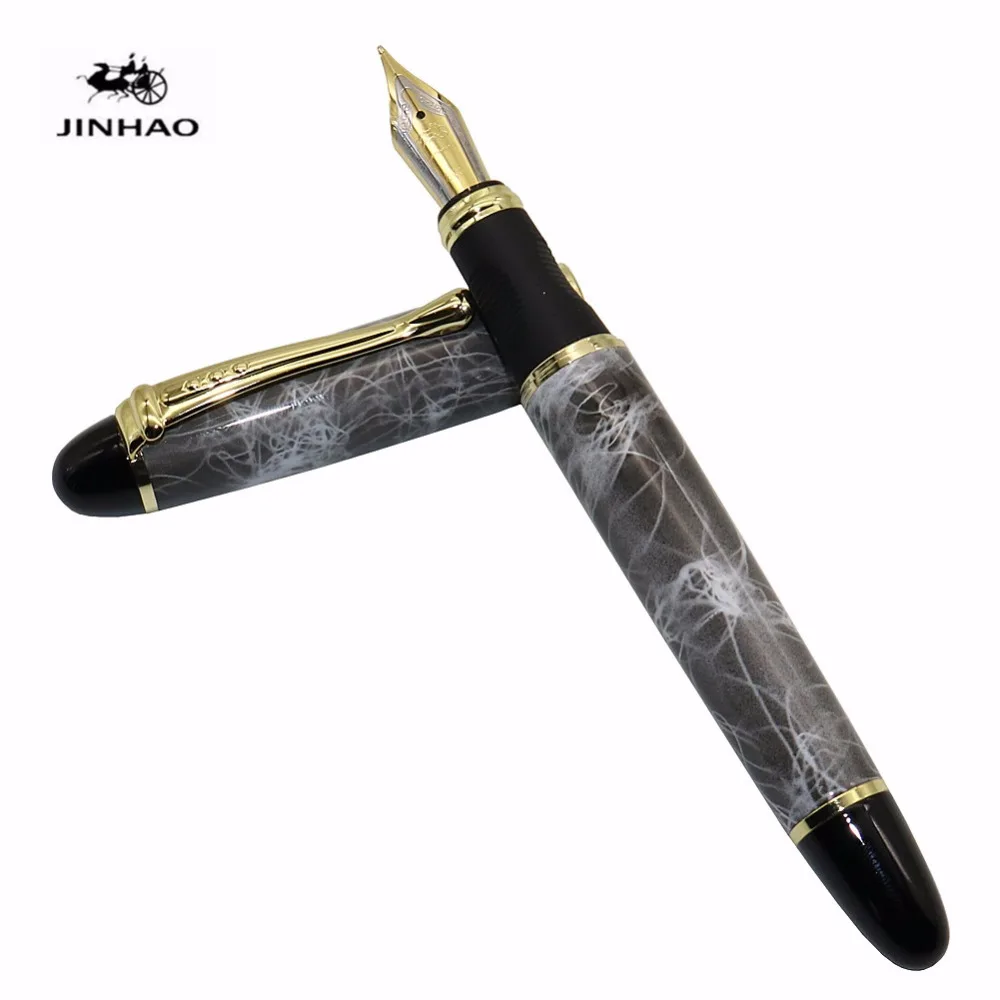 Jinhao X450 самопишущее перо полностью металлический золотой зажим роскошные ручки канцелярские принадлежности для студентов офисные школьные принадлежности