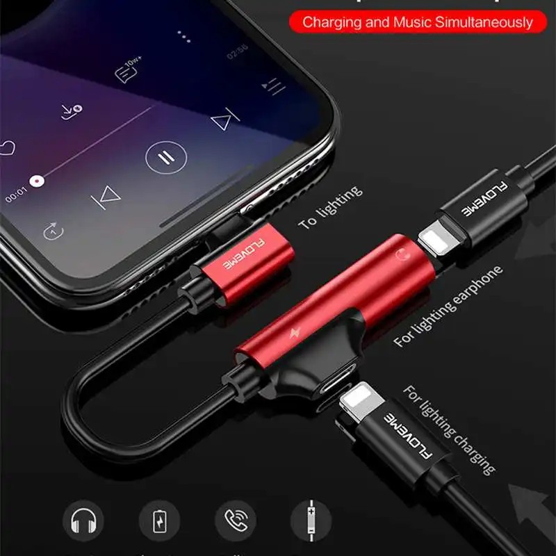 2 в 1 USB C аудио кабель для Lightning Dock Iphone Jack Aux Наушники вызов музыка Зарядка адаптер