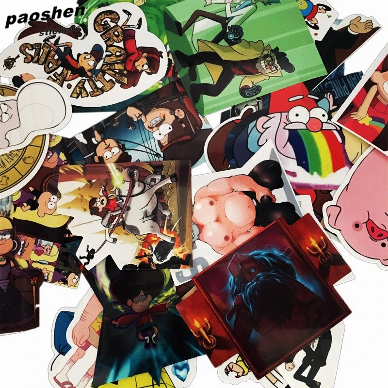 Забавные водонепроницаемые наклейки для ноутбука аниме Gravity Фолс 25 шт./лот