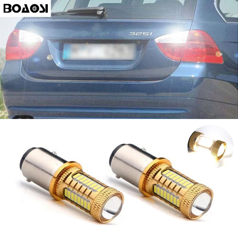 BOAOSI 2x светодиодсветодиодный резервные лампы заднего хода 1156 p21w 4014 чип CREE для BMW 3/5