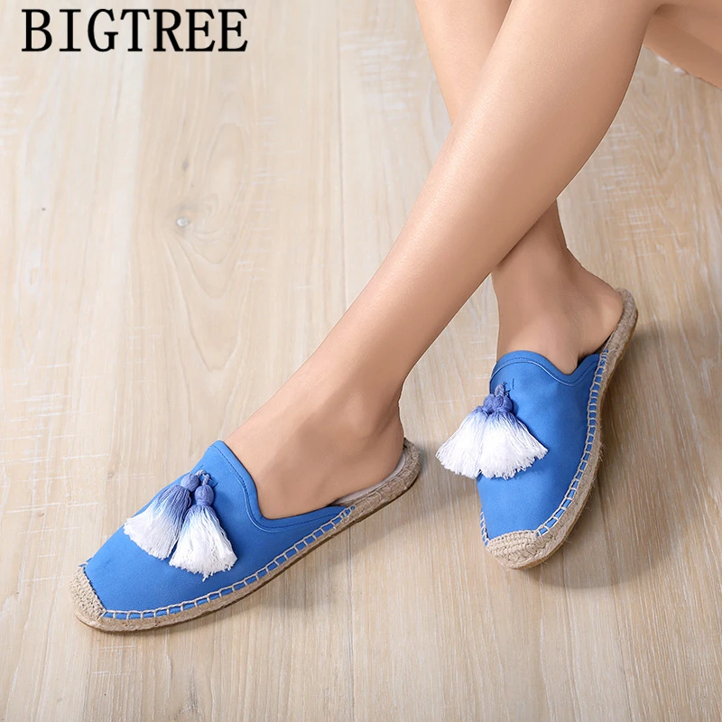 Без задника Обувь женские эспадрильи для женщин Женские комнатные тапочки