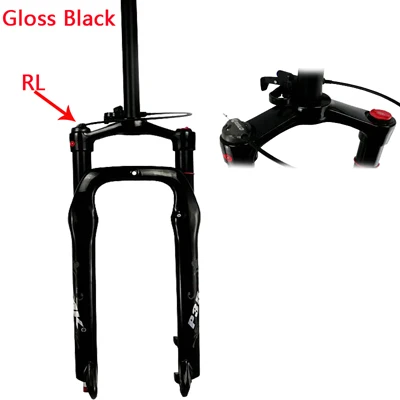 RL gloss black 26 дюймовая Велосипедная вилка MTB Moutain, Велосипедная вилка с воздушным газом, запорная подвесная вилка, магниевый алюминиевый сплав, 4,0 дюйма, шина 135 мм - Цвет: RL gloss black