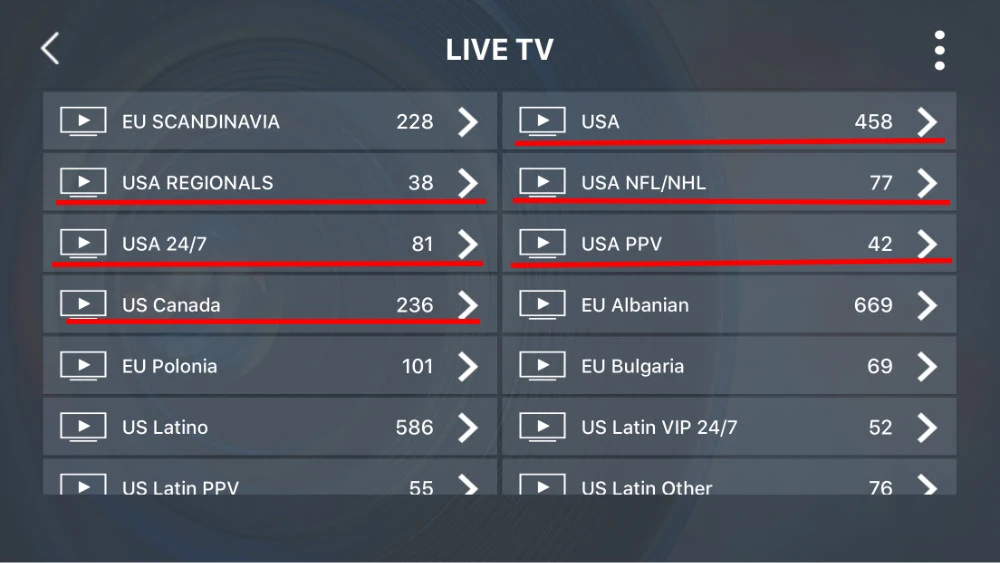 IP tv M3U subcription 7100 каналов 1800 VOD США латинская Бразилия Канада Мексика Аргентина Поддержка Android iptv-приставка коробка Enigma2 VLC
