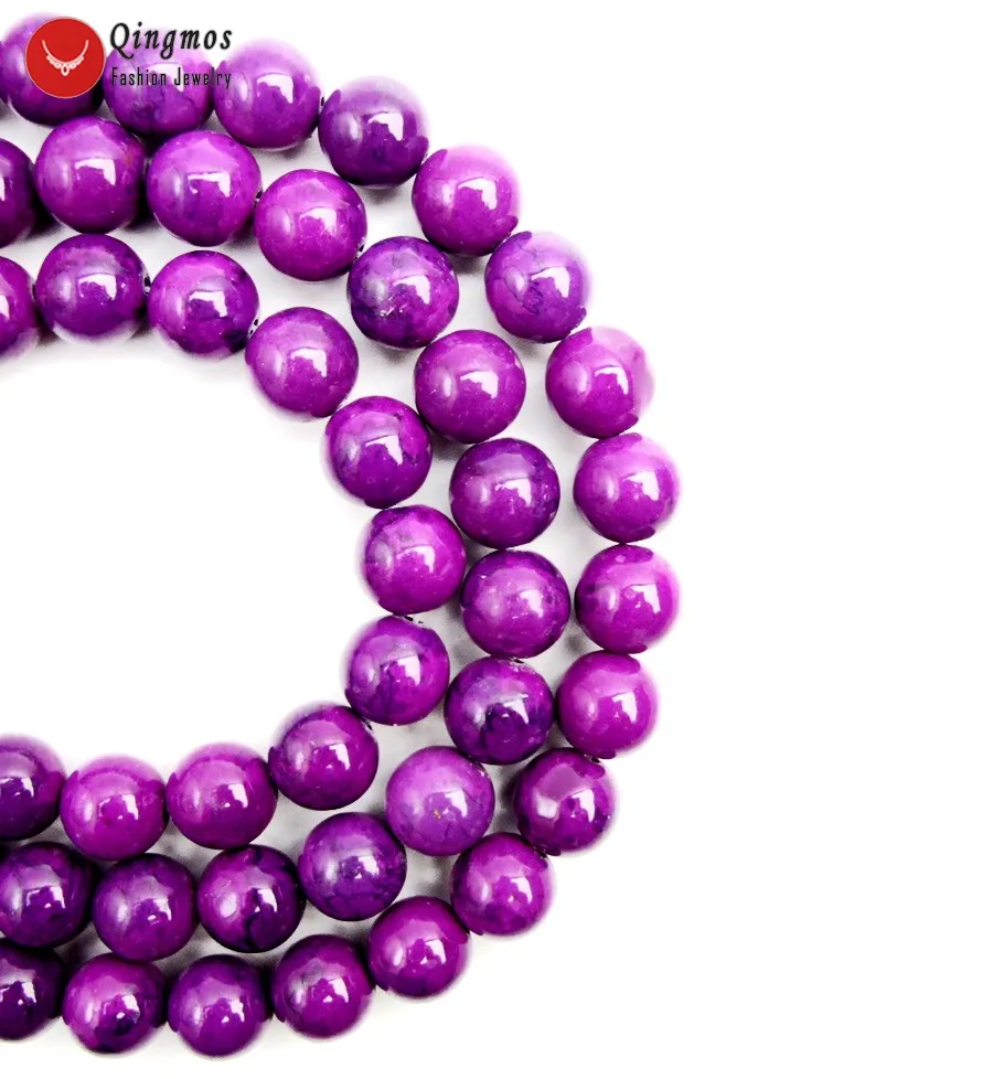 Бусины Из Натурального Sugilite фиолетовые круглые бусины 14 мм для рукоделия