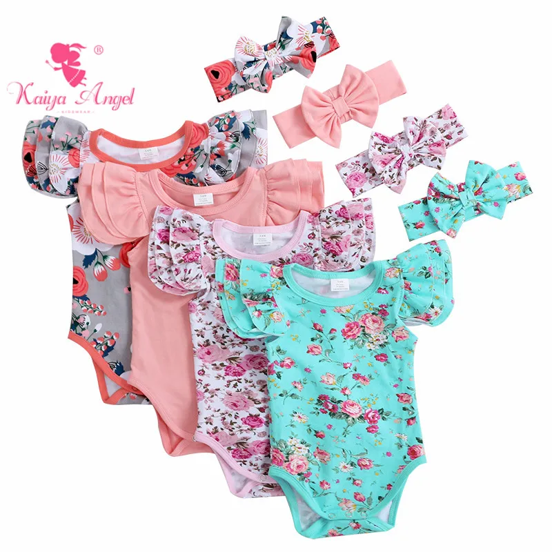 Kaiya Angel/комплект хлопковой одежды для маленьких мальчиков и девочек боди с