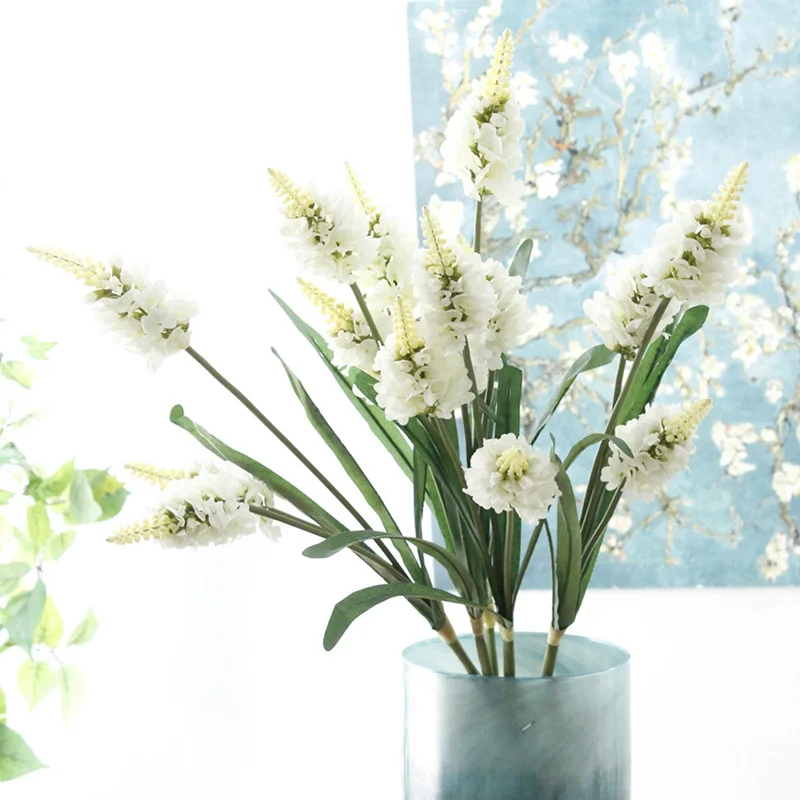99 см Романтический искусственный цветок Лаванда три тройничного дома Гостиная отельный Настольный Сад магазин Свадебные украшения