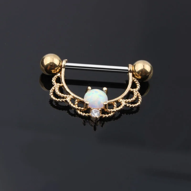 style4 316L хирургическая сталь Циркон опал сексуальное кольцо для сосков ювелирные изделия для тела соска штанга смешанные цвета пирсинг ювелирные изделия Бар для женщин - Окраска металла: style4