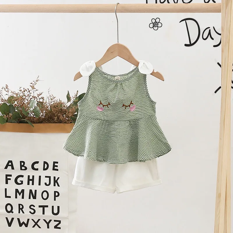 Age 0-13 year Children Clothes Toddler Costume Summer Two Piece Party Lace Princess Elegant Kids Suit Dress Girl Clothing Set | Детская