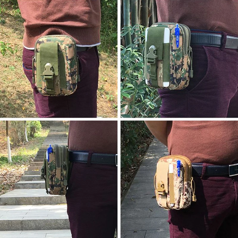 Male Multi-Function Canvas Waist Bag Durable Military Tactical Pocket Outdoor Sports Pack Mobile Phone Bags Men's Belt Pockets | Багаж и