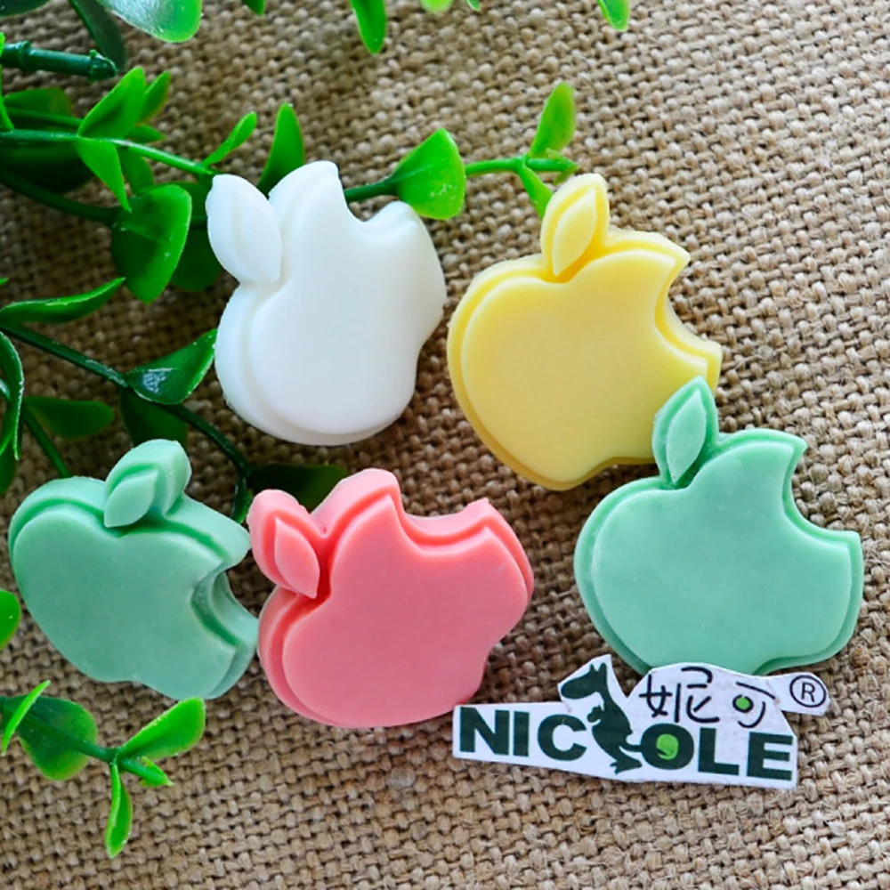 

Nicole F1084 5-Cavity Logo Shapes Silicone Mold Fondant Cake Decorating Tools Apple Mould