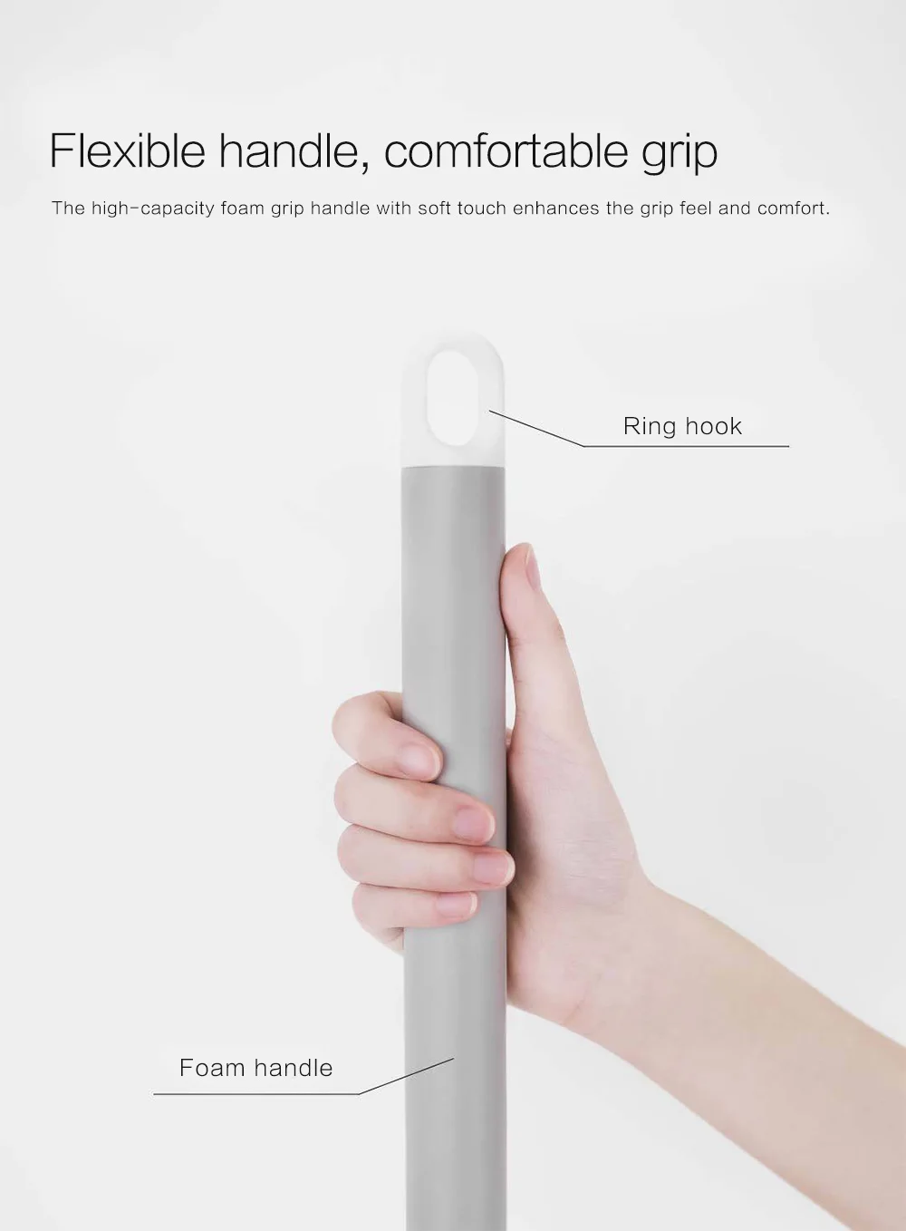 Xiaomi Youpin ручная швабра, вращающаяся на 180 градусов, стоящая Швабра для хранения, экономия места, сменная коллодионная головка с одной кнопкой