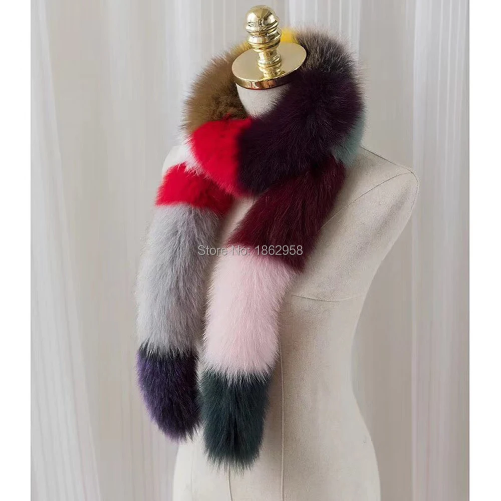 China Post Free Shipping SJ003 NEW Arrival 2019 Winter Top Quality Colorful Factory Wholesale Fox Fur Scarf |