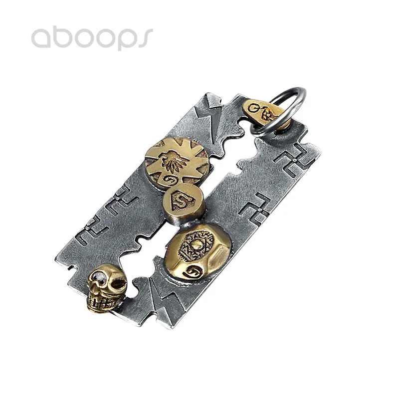 Винтажная Серебристая бритва из стерлингового серебра 925 пробы с подвеской в