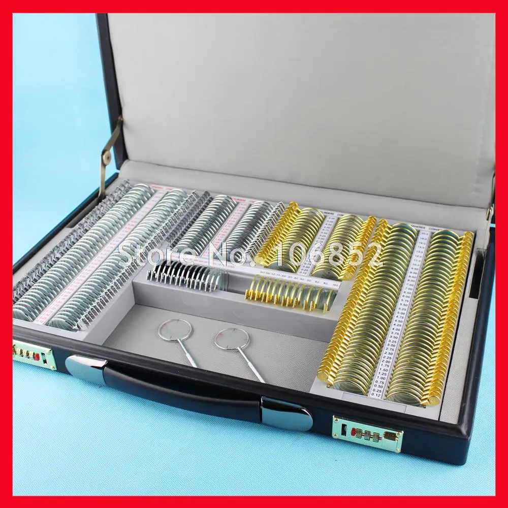 Качественный пробный набор линз класса А золотистого и серебристого цвета 266