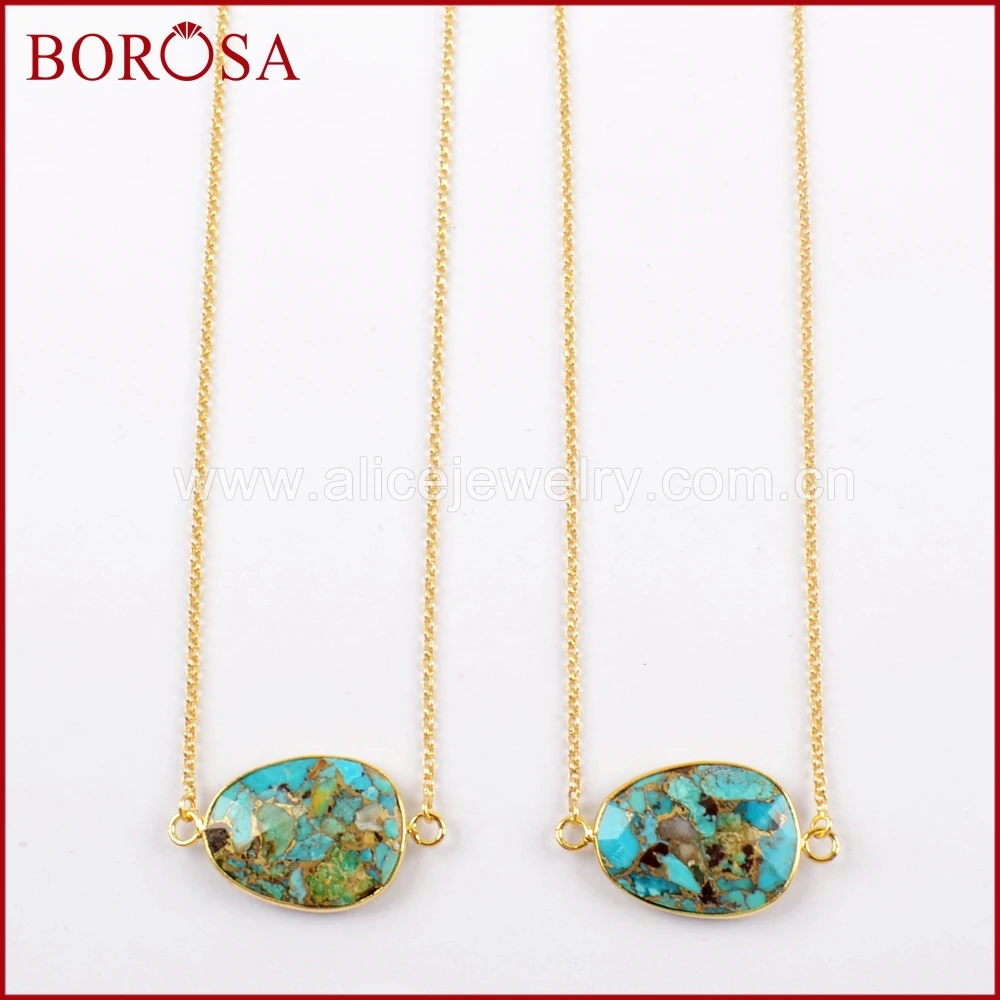 BOROSA 5/10 шт. 25 дюймов золотистый цвет медная Бриллиант Натуральный синий камень
