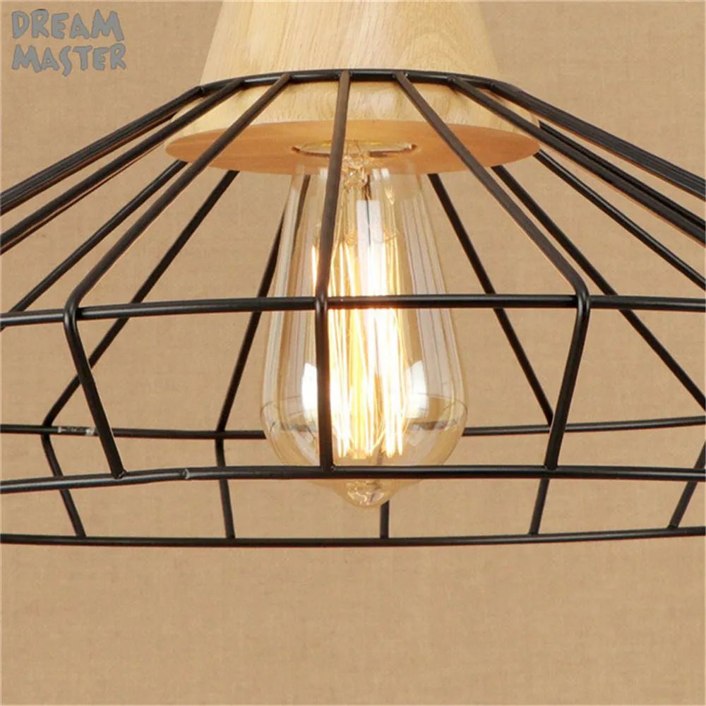 Деревянная однотонная люстра в нордическом стиле потолочная лампа лофт