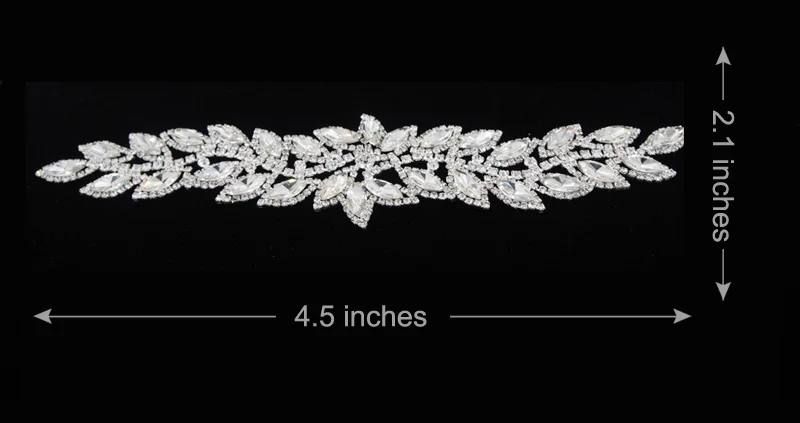 

Leaf Shape Bling Bling Crystal Glass Stone Rhinestone Patch Trimming Bridal Dress Belt Garment Applique Headband Sew on HD-560
