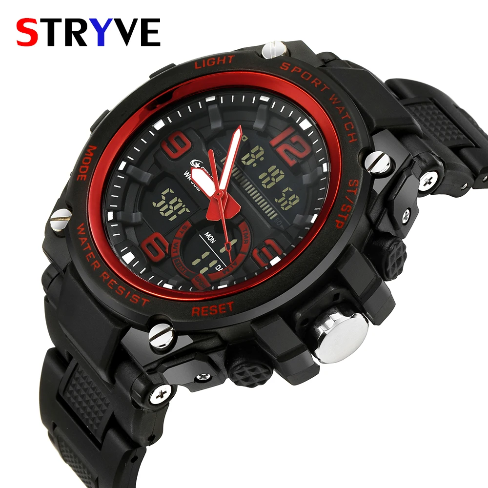 Часы наручные S8008 мужские Stryve спортивные цифровые водонепроницаемые до 5 АТМ
