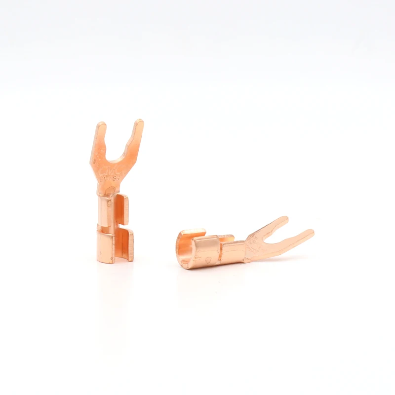 8pcs CMC Solid Copper Spade Plug Speaker Cable Wire Connector HiFi | Электроника