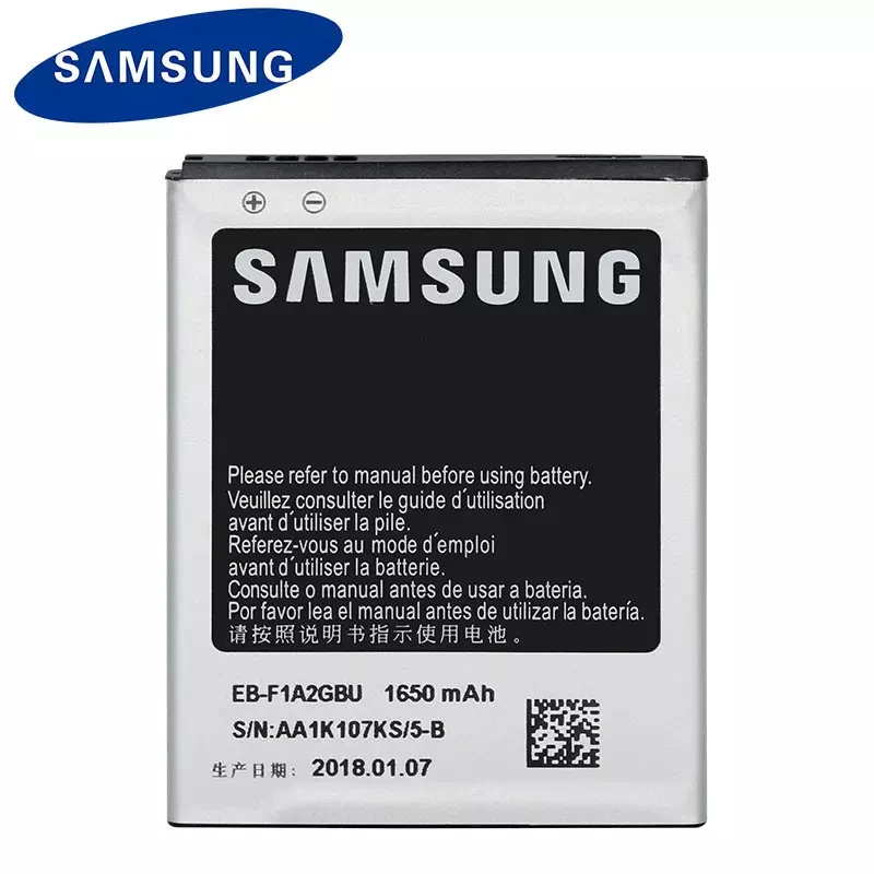Samsung оригинальный EB-F1A2GBU 1650 мА/ч батарея для Galaxy S2 i9100 i9108 i9103 I777 i9105 i9188 i9050 Замена
