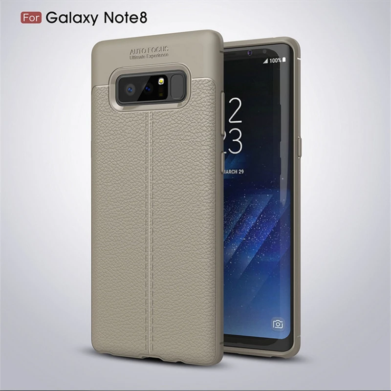 Личи кожаный чехол с текстурой для Samsung Galaxy S7 S8 S9 S10 Мягкий ТПУ Note 8 9 бизнес