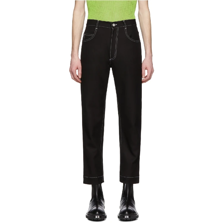 

S-6XL!!Men's casual pants nine points pants simple slim pressure line classic.