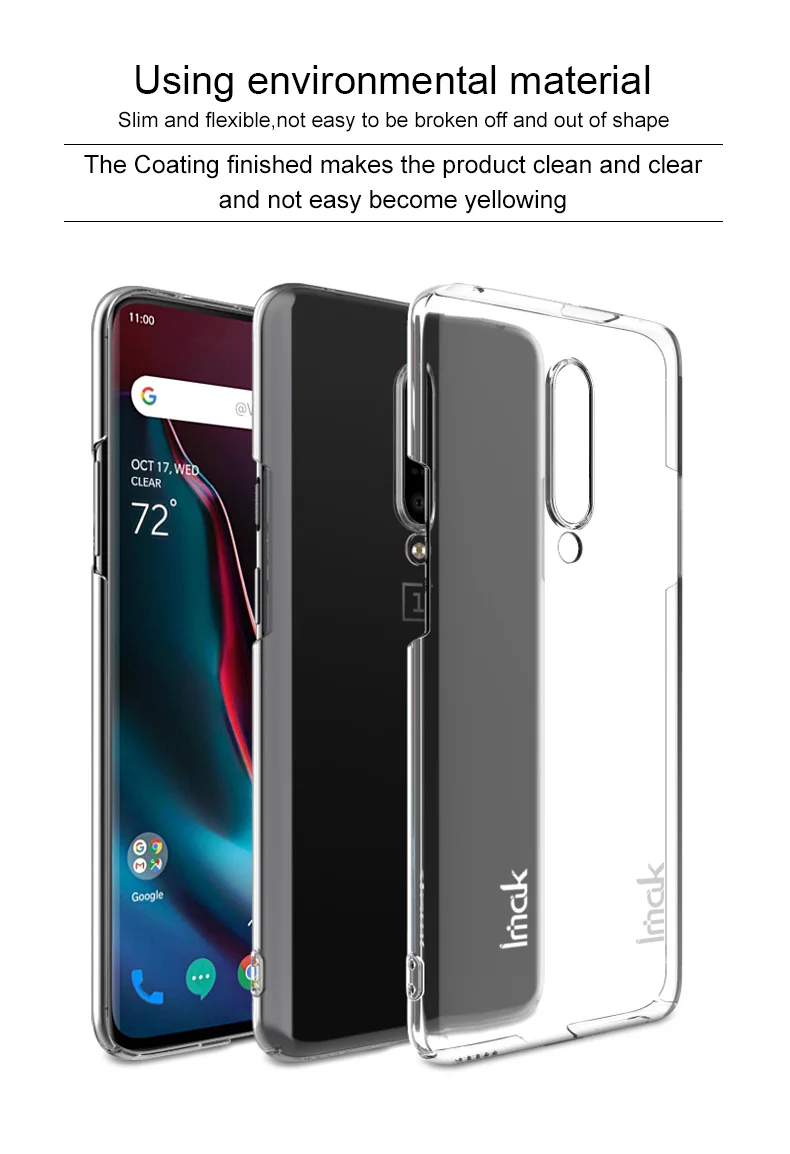 Для OnePlus 7 Pro Чехол IMAK Прозрачный износостойкий ПК Жесткий Чехол для OnePlus 7 Oneplus 7t Oneplus 7t Pro Чехол с кристаллами