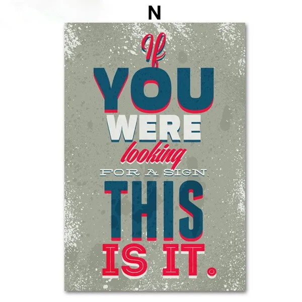 Оранжевый Gohipang Motivational Typography Life Quotes A4 Vintage Retro Art Prints Poster Hippie Wall Pictures Canvas Painting Home Decor - Цвет: Оранжевый