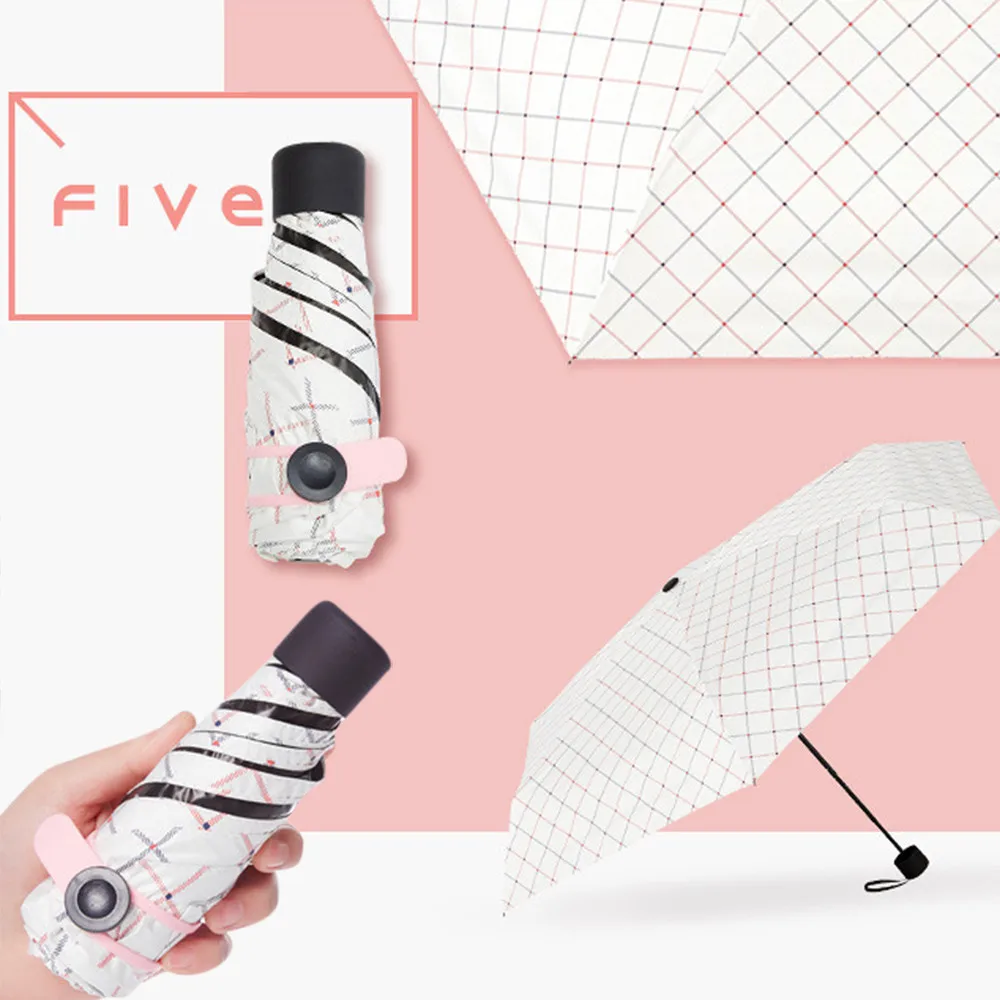 Складной зонт от дождя для женщин подарок мини карманный 5 складной компактный Принцесса Анти УФ Зонт от дождя зонт от солнца водонепроницаемый Дорожный Чехол
