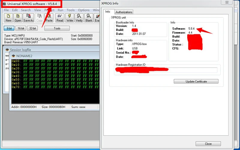 XPROG v5.84 чип тюнинг блока управления двигателем программист M V5.84 с USB ключ через DHL