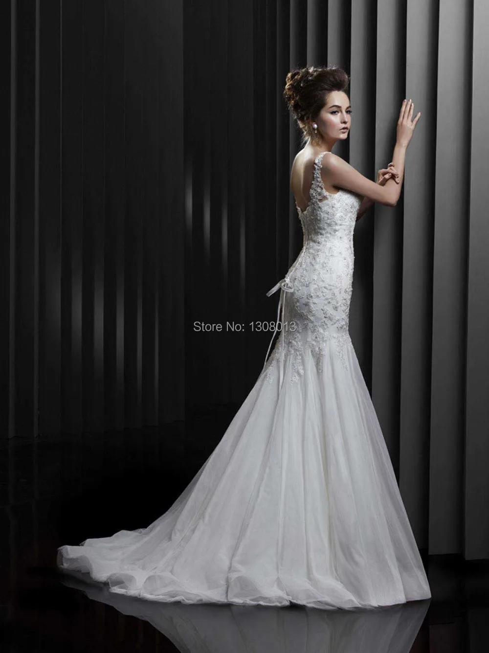 Fashionable Embroidered Spaghetti Straps Wedding Dresses Mermaid Trumpet 2014 New Arrival | Свадьбы и торжества