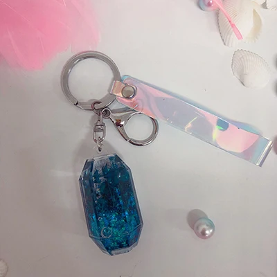 Blue Уникальный тонкий красочный сухой цветок зыбучий песок жидкий брелок акриловый кулон брелок прозрачный дрейф бутылка ювелирные изделия подарок - Цвет: Blue