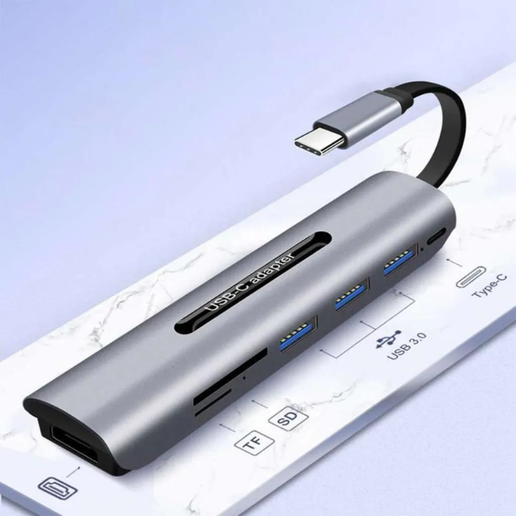 USB-C Многофункциональный узловой центр Тип-C HDMI 7-в-1 конвертер концентратор Расширение Док-станция для Macbook huawei Коврики 10 \ 20 P20 samsung S8 S9 9#20