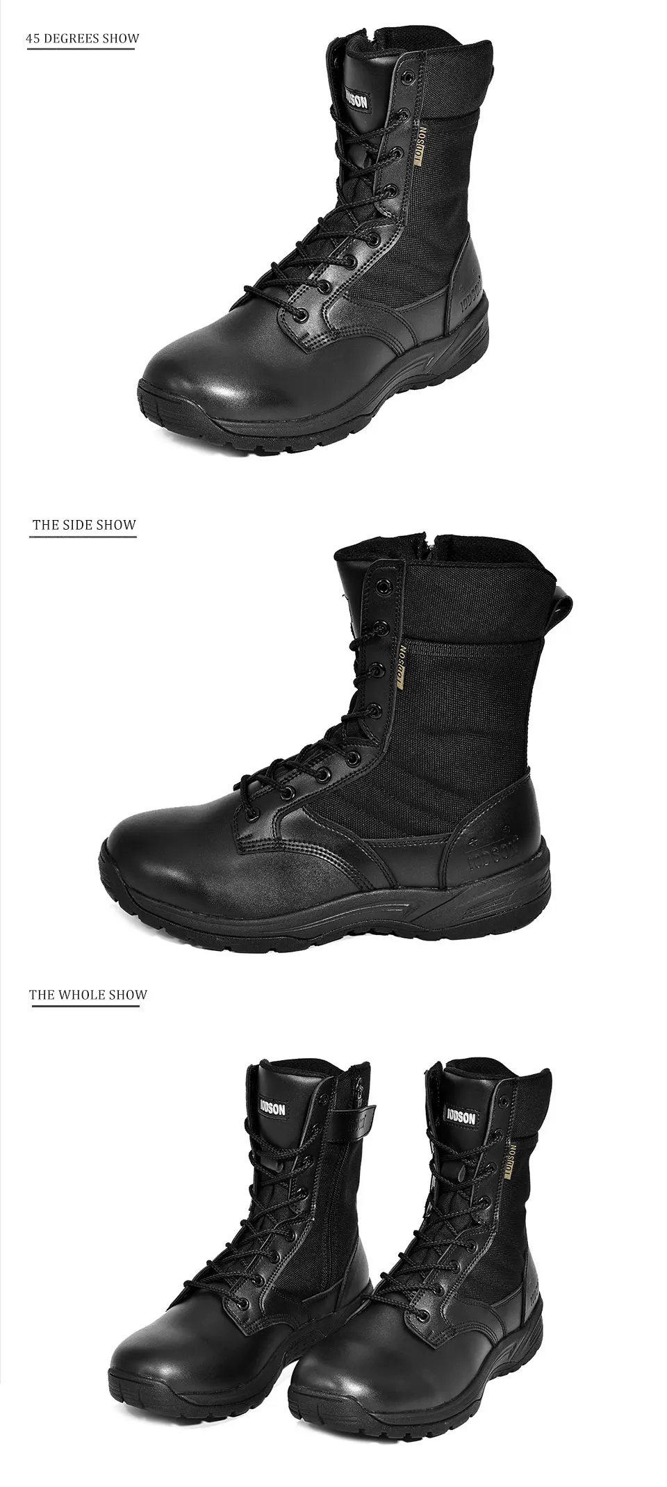 IODSON High Quality Men's Shoes Military Leather Boots Air-permeable Men's Robot Leather Snow Boots in Autumn and Winter