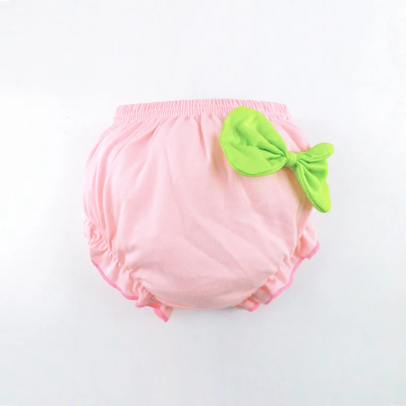 Pink Детское нижнее белье из хлопка; трусики для маленьких девочек; шорты с оборками и бантом; трусы для детей; Одежда для новорожденных; подарок; CN - Цвет: Pink