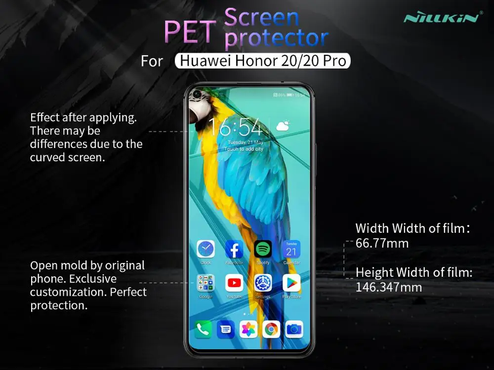 2 шт./лот защитная пленка для экрана Huawei Honor 20 Pro / NILLKIN суперпрозрачная гладкая
