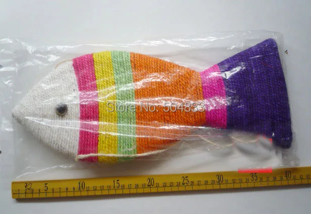 Забавная палка для кошек котенок сизаль stratcher игрушка в виде рыбы большой