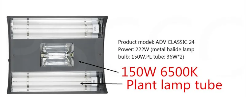 ADV-24 6500K ODYSSEA Металлогалогенная HQI лампа для водной травы Коралловая лампа для аквариума полный спектр трубчатая лампа держатель освещение аквариум металл - Цвет: ADV-24 6500K