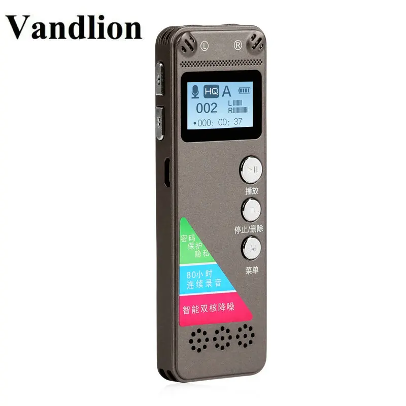Vandlion V31 маленькие аудио контроллеры чипы ic Регистраторы голосовой активации запись Диктофон стерео Hi-Fi ЖК-дисплей MP3 плеер Запись Мини видеокамера-карандаш Серый