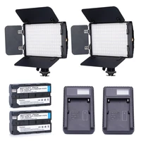 2pcs led photo light bi color video light photography lighting kit with battery and charger for canon nikon sony studio