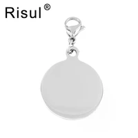 risul stainless steel dog tag collar coin round pendants charms diy pet puppy pendants tags both sides mirror polished 10 units