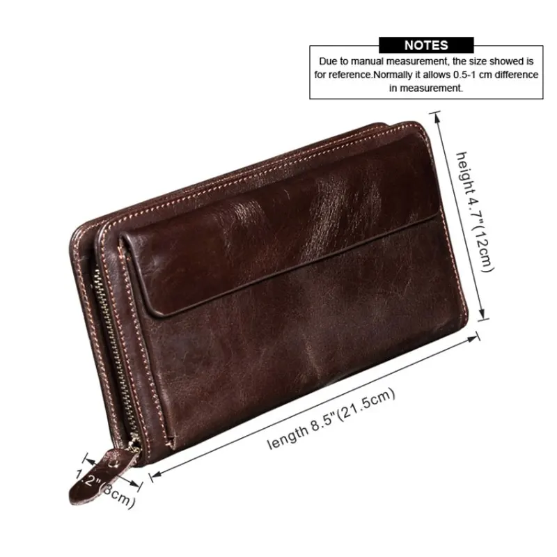 Качественные мужские кошельки клатчи из воловьей кожи Длинные натуральной