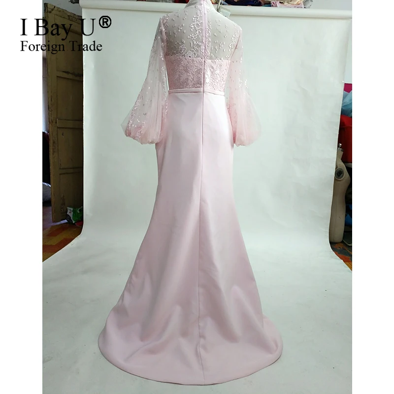 Реальные фотографии 2020 розовое белое арабское длинное вечернее платье Русалка