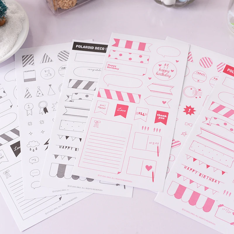 Декоративные самоклеящиеся наклейки Polaroid для фотосъемки 18 листов скрапбукинга